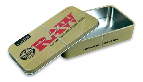 Lata Raw Tin Case Metal Classic Cigarrera