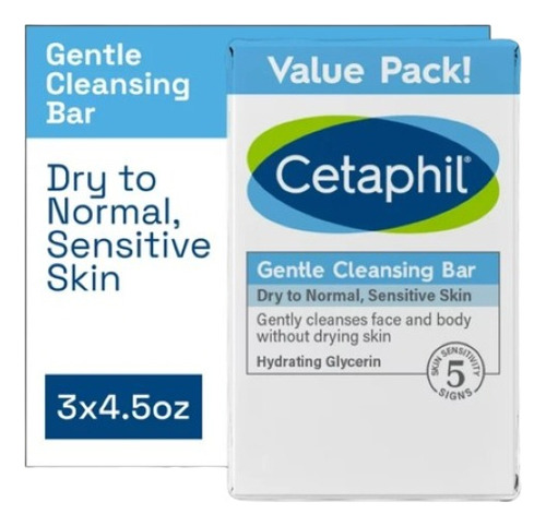 Jabón En Barra Cetaphil Limpieza Profunda 127g Pack 3