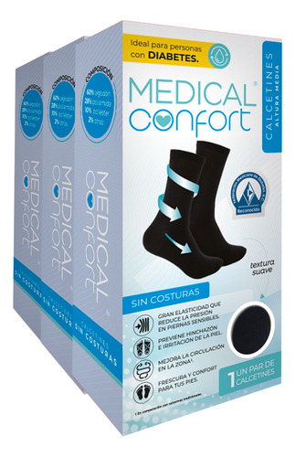Calcetines Para Diabéticos 3 Pares