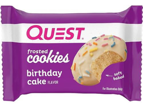 Quest Frosted Protein Cookies, Birthday Cake 8 Ct