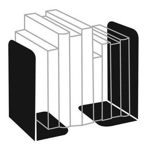 Bibliocanto Metal Suporte Apoio Livro Aparador Lateral Par Cor Preto