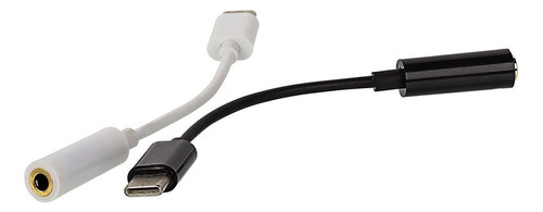 Adaptador Usb Conector Tipo - C P2 Fone De Ouvido 3.5 Cor Branco