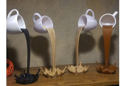 Xícara Derramando Café, Leite - Porta Sachês Decoração