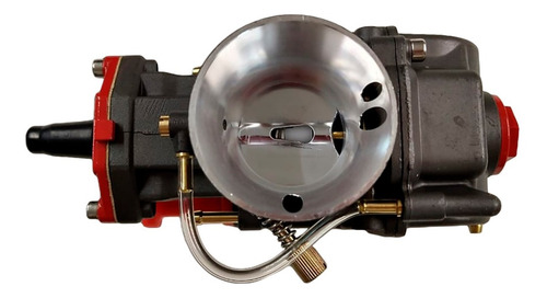 Imagen 6 de 7 de Carburador Cortina Plana Con Powerjet 32mm + 2 Chicler + Tobera + Mangueras Antares Motos Escobar