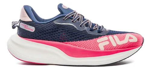 Tênis Fila Racer Speedzone Feminino Corrida Leve Confortável Marinho/azul/rose Liso 37 Br