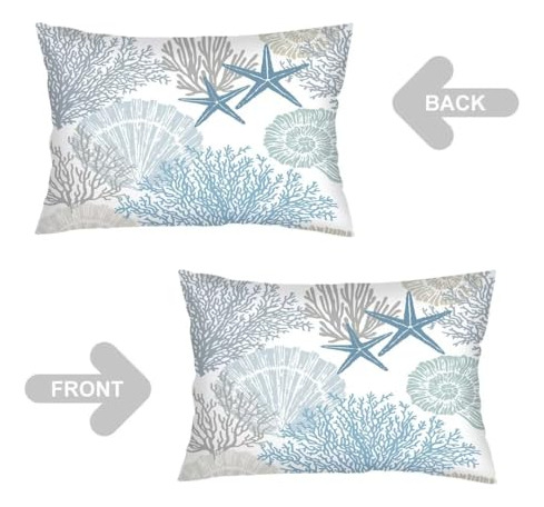 Juego De 2 Fundas De Almohada Temática Playa Queen