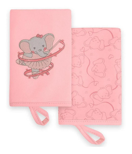 Kit Com Duas Babinhas Elefante Bailarina Hug Rosa E15401a