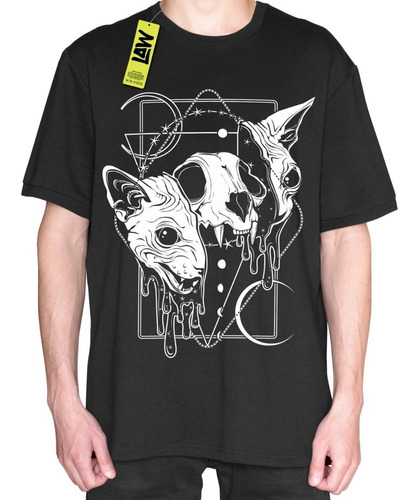 Remera Gato Esfinge - Sphynx - Calavera Espacio - Unisex