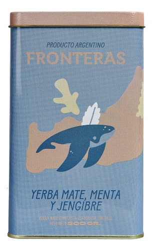 Lata De Yerba Orgánica Fronteras 500gr. Menta Y Jengibre