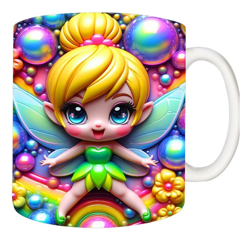 Taza De Plastico Polimero Infantil Animado Blanco