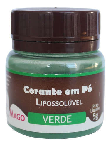 Corante Em Pó Para Chocolate Lipossolúvel Verde 5g Mago