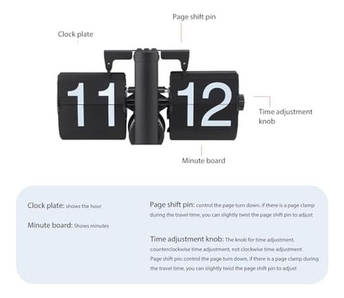 Reloj De Flip, Mesa De Gran Número Retro Rellove Mecánico Re
