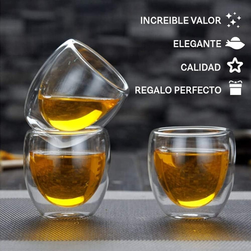 Juego 4 Tazas Café Aislamiento Térmico Frías Y Calientes