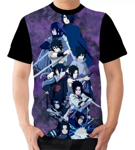 Camiseta Camisa Desenho Sasuke Uchiha Naruto Série Ninja 16 em