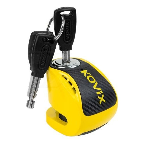 Candado Disco Moto Kovix Kns6 Pin 6mm Alarma 120db Amarillo