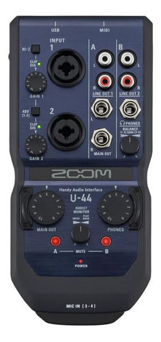 Zoom U44 Placa Audio Interfaz Usb 4 Canales Con Midi Oferta!