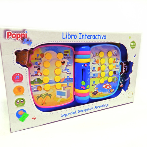 Juguete Libro Interactivo Con Luces Musica Poppi Baby