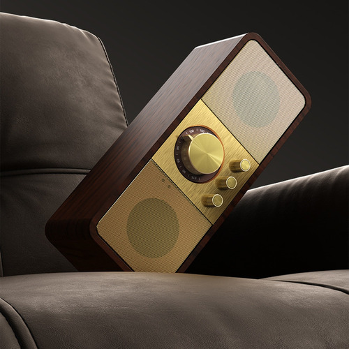 Altavoz Bluetooth Retro Con Radio Fm, Subwoofer De Graves