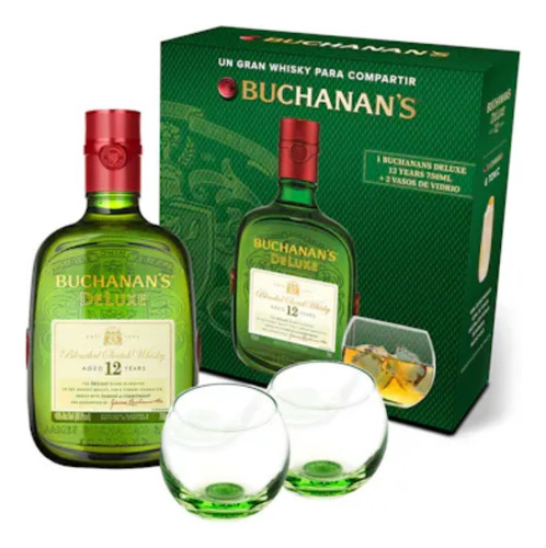 Pack Whisky Buchanans Deluxe 750ml + 2 Vasos