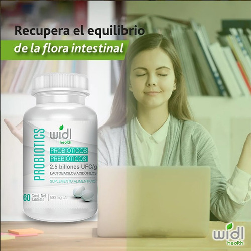 Probióticos Y Prebióticos Widl Health 60 Tabletas Suplemento