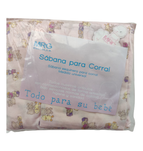 Sabana Estándar Para Corral De Osos Y Pollitos Color Rosado.