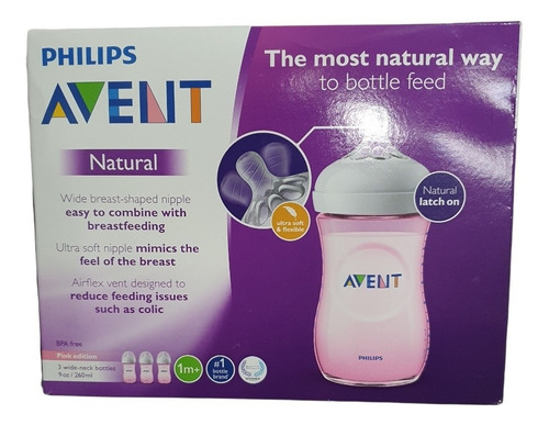 Philips Avent Pack 3 Mamaderas 260 Ml De Polipropileno Natur