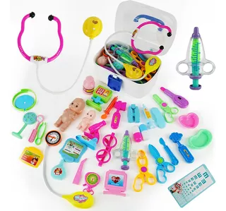 Kit Niños Juguetes Doctor Rol Caja Maletín Médicos 37 Pzs