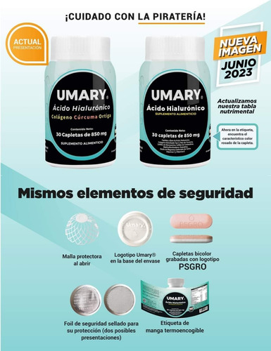 5 Frasco Acido Ahialuronico Curc-umary Cúrcuma 5x30 Um4ry