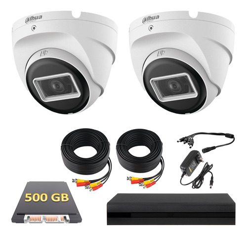 Kit Video Vigilancia 2 Camaras 1080p Dahua 500gb