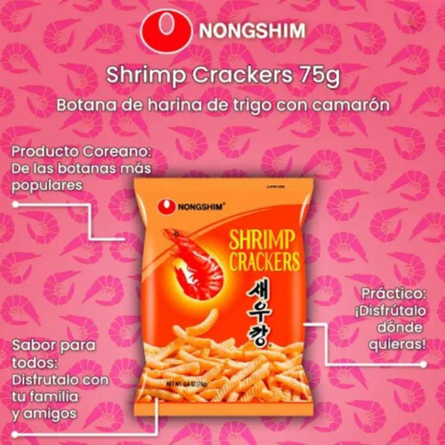 Botana Coreana Snack Sabor A Camaron 75g Crujiente