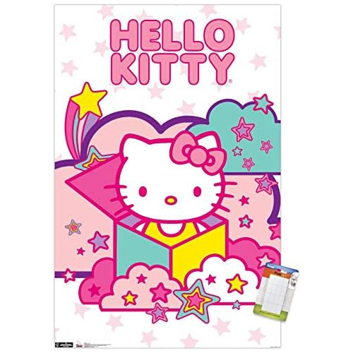 Póster De Pared Hello Kitty Stars, 22.375  X 34 , Pós...