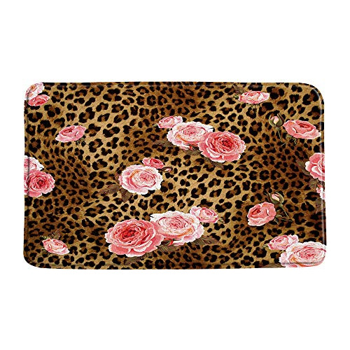 Tapete De Baño Estampado De Leopardo Y Flores, Diseño...