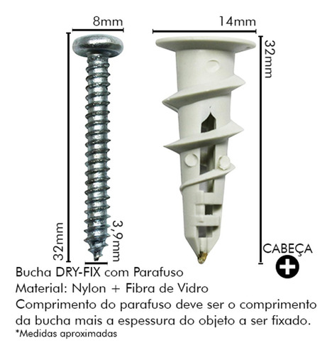 Bucha Drywall Sforp Dryfix Com Parafuso C/100