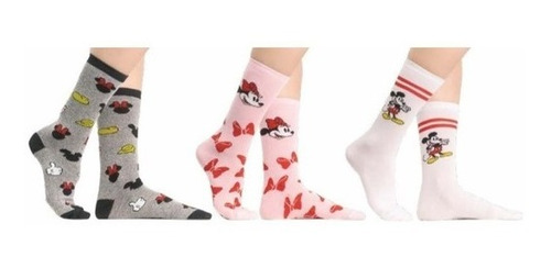 Imagen 2 de 5 de Pack 3 Medias Mickey Minnie Cocot Mujer Disney - Art. 21104