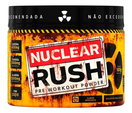 Imagem 1 de 4 de Nuclear Rush 100g - Pré Treino 2g Beta Alanina - Bodyaction