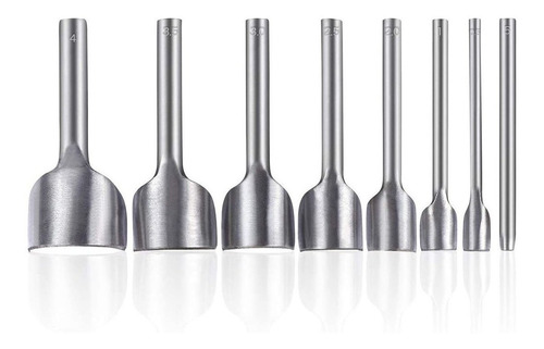 8pcs Herramientas Perforadoras De Cuero Semiredondas 5-40mm