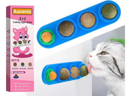 Juguete Catnip 3 Bolas Pared Rascador Limpia Dientes Hierba