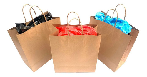 Sacola De Papel Kraft Grande Para Embalagens 110g - 50unid