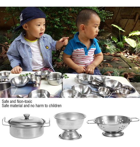 18pcs Juguetes De Cocina Utensilios De Cocina De Acero Inoxi