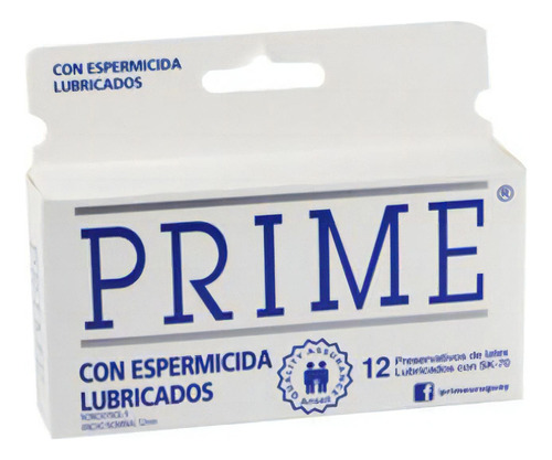 Preservativo Prime Con Espermicida X12 Unidades
