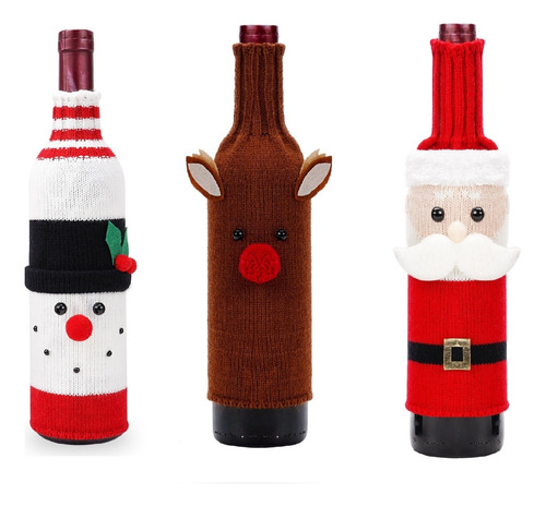 Juego De Botella De Vino Santa Holiday Decorations