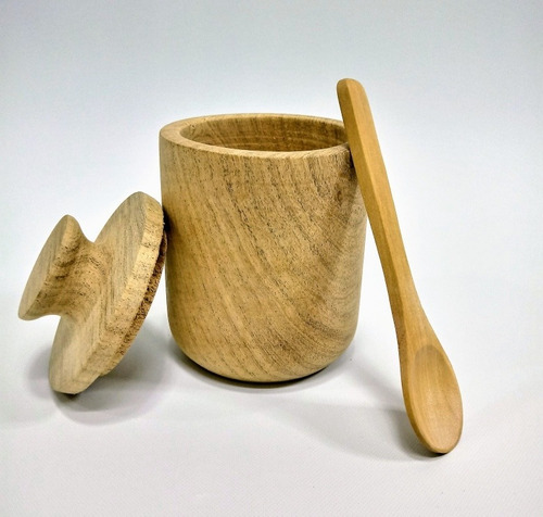 Imagen 2 de 6 de Yerbera Y Azucarera De Madera Para Pintar