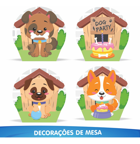 Kit Festa Pronta Decoração Pet Dog Cachorro Auniversário - 40 Un Piffer