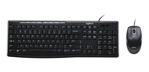 Kit de teclado y mouse Logitech MK200 Inglés de color negro