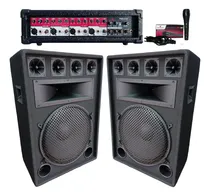 Comprar Combo2 Bafles 15puLG \u002Fdriver1200w Consola Potenciada 4ch+mic