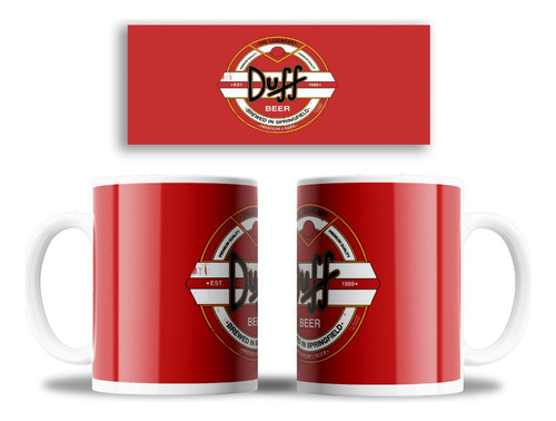 Taza Mug Personalizado Cerveza Duff + Caja Individual