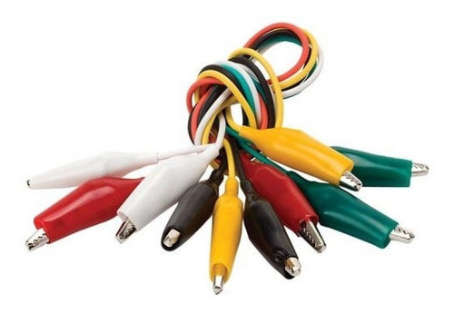 Imagen 1 de 7 de Juego 5 Cables Caimanes Steren Cai-202 40cm Pinza 4.3cm