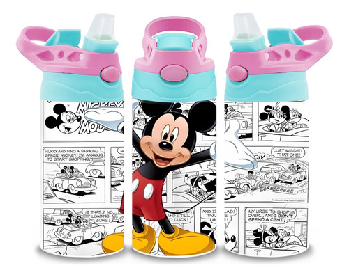Termo Infantil Mickey Mouse Disney Acero Inoxidable 320 Ml Celeste