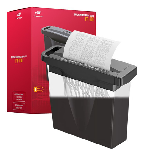 Fragmentadora De Papel Trituradora Cartão 6 Folhas C3tech
