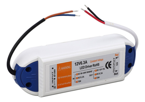 Driver De Transformador Led 6.3a 72w Ac90240v Para 12v De A